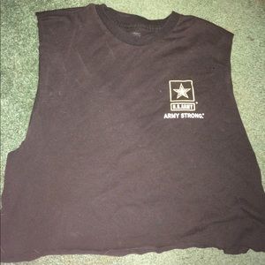 Army strong crop top